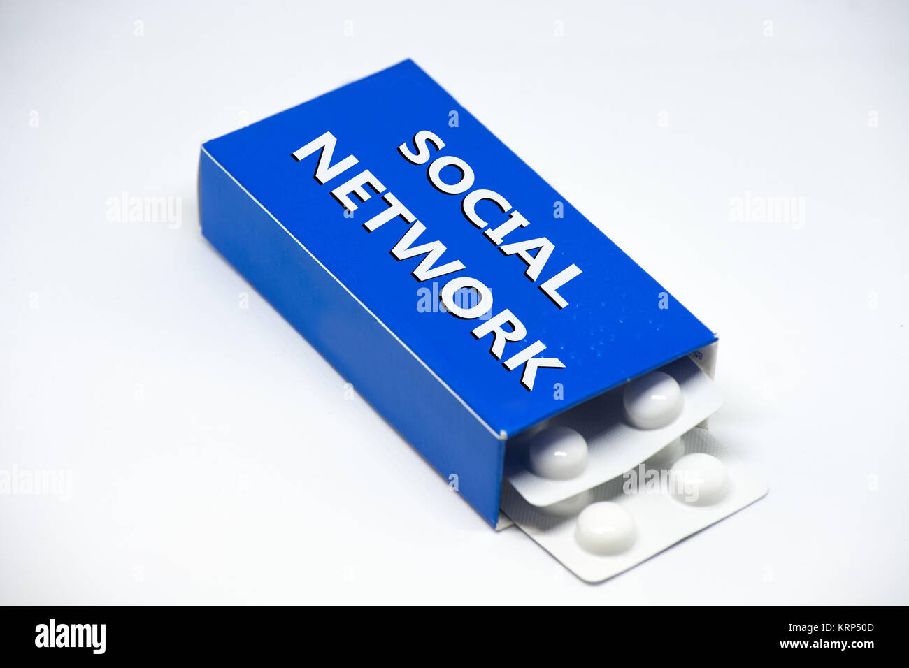 Las redes sociales como una droga de adicción Foto de stock