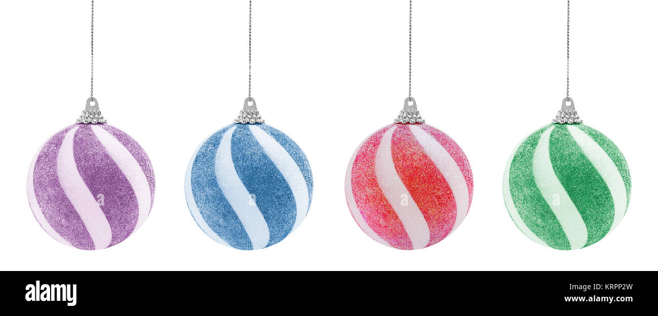Glitter coloridas bolas de Navidad Foto de stock