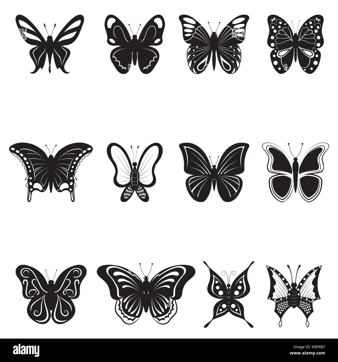 Mariposa Monarca Negra Imágenes Vectoriales De Stock Alamy 0912