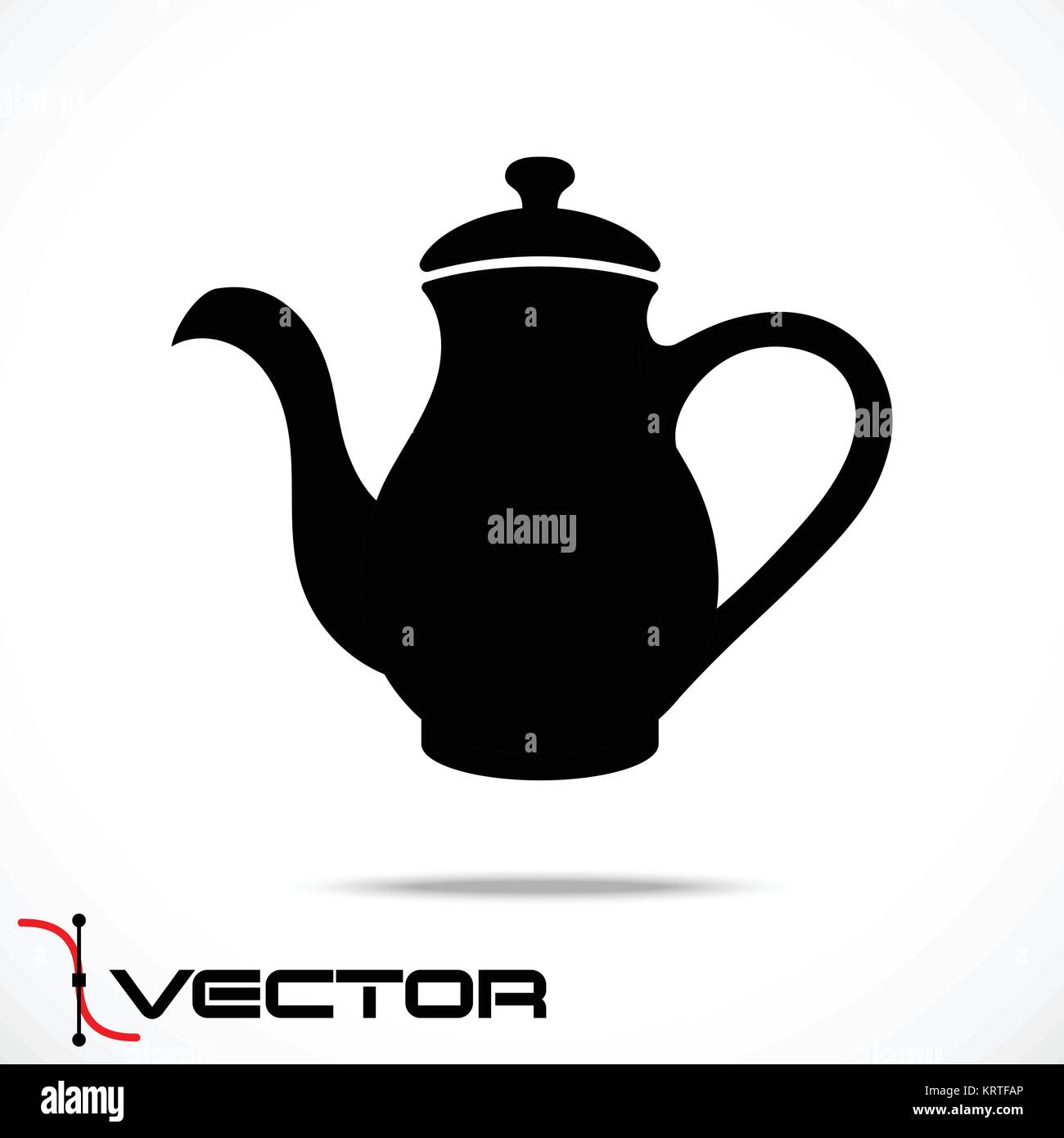 Tetera Vector icono silueta sobre fondo blanco Imagen Vector de stock -  Alamy