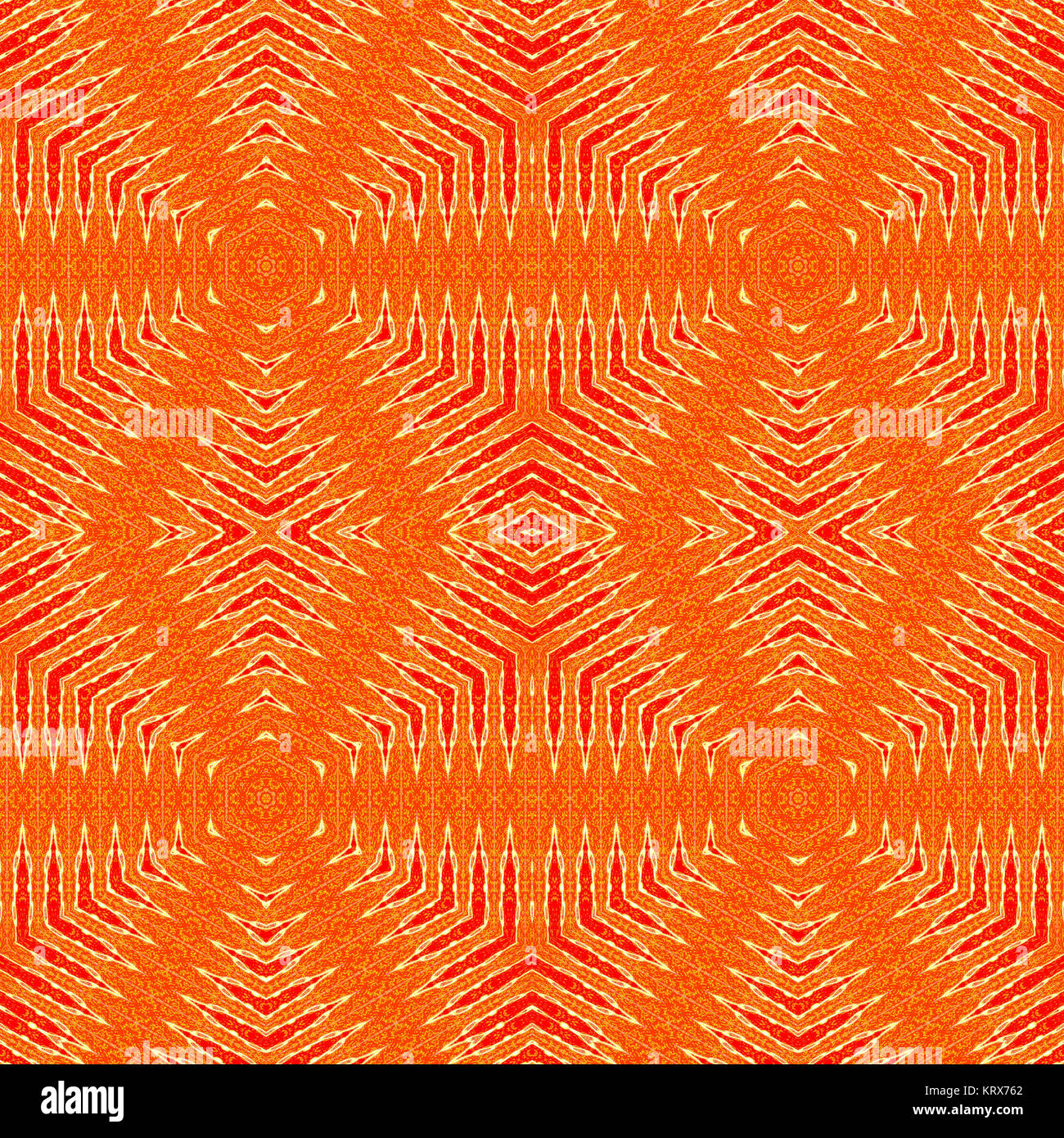 Geométrica abstracta de fondo sin fisuras. Patrón de diamantes regulares en tonos naranja con colores rojo y beige, elementos, vistoso y amplio. Foto de stock