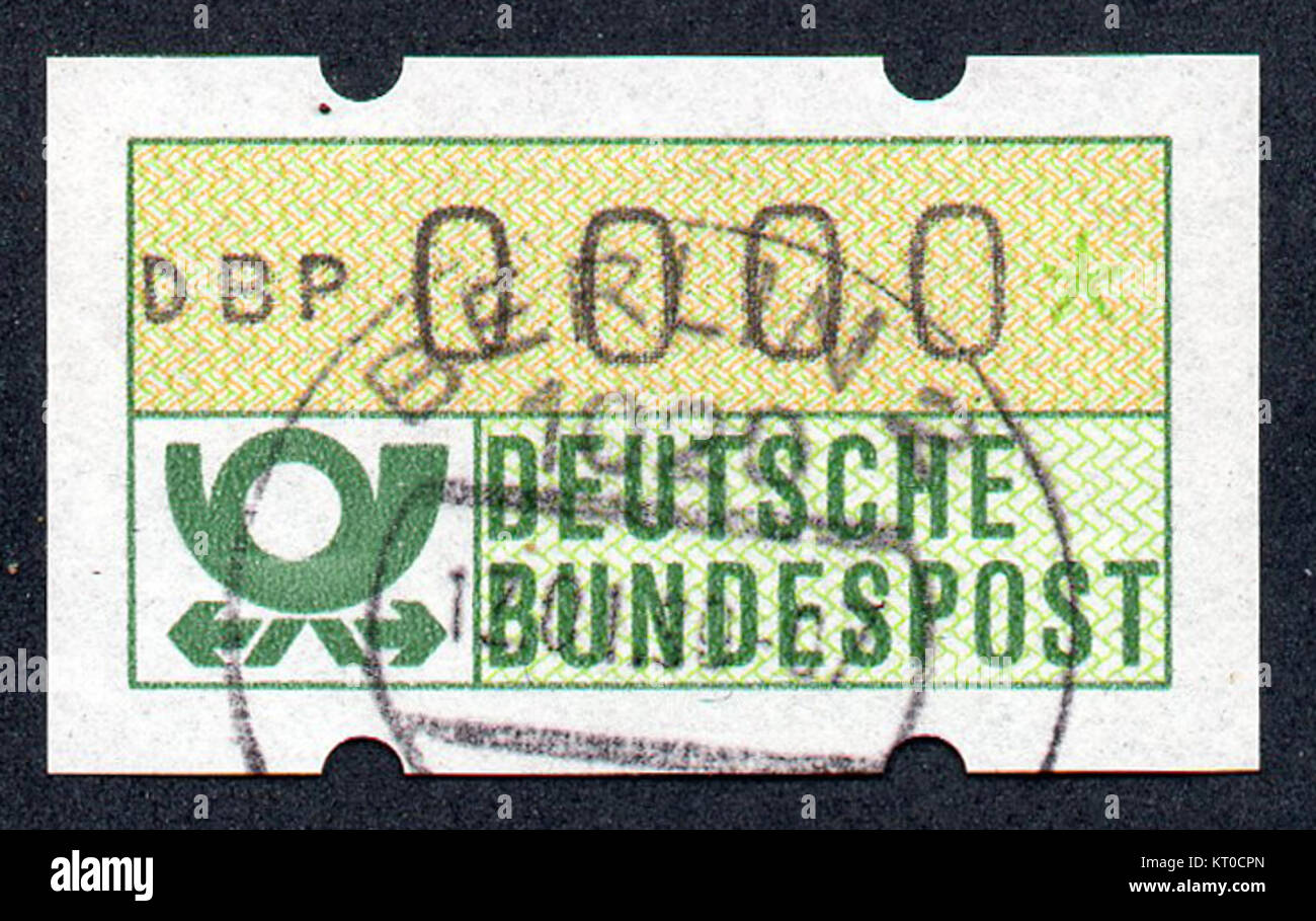 Automatenmarke-bundesrepublik-1-berlin-nulldruck Foto de stock
