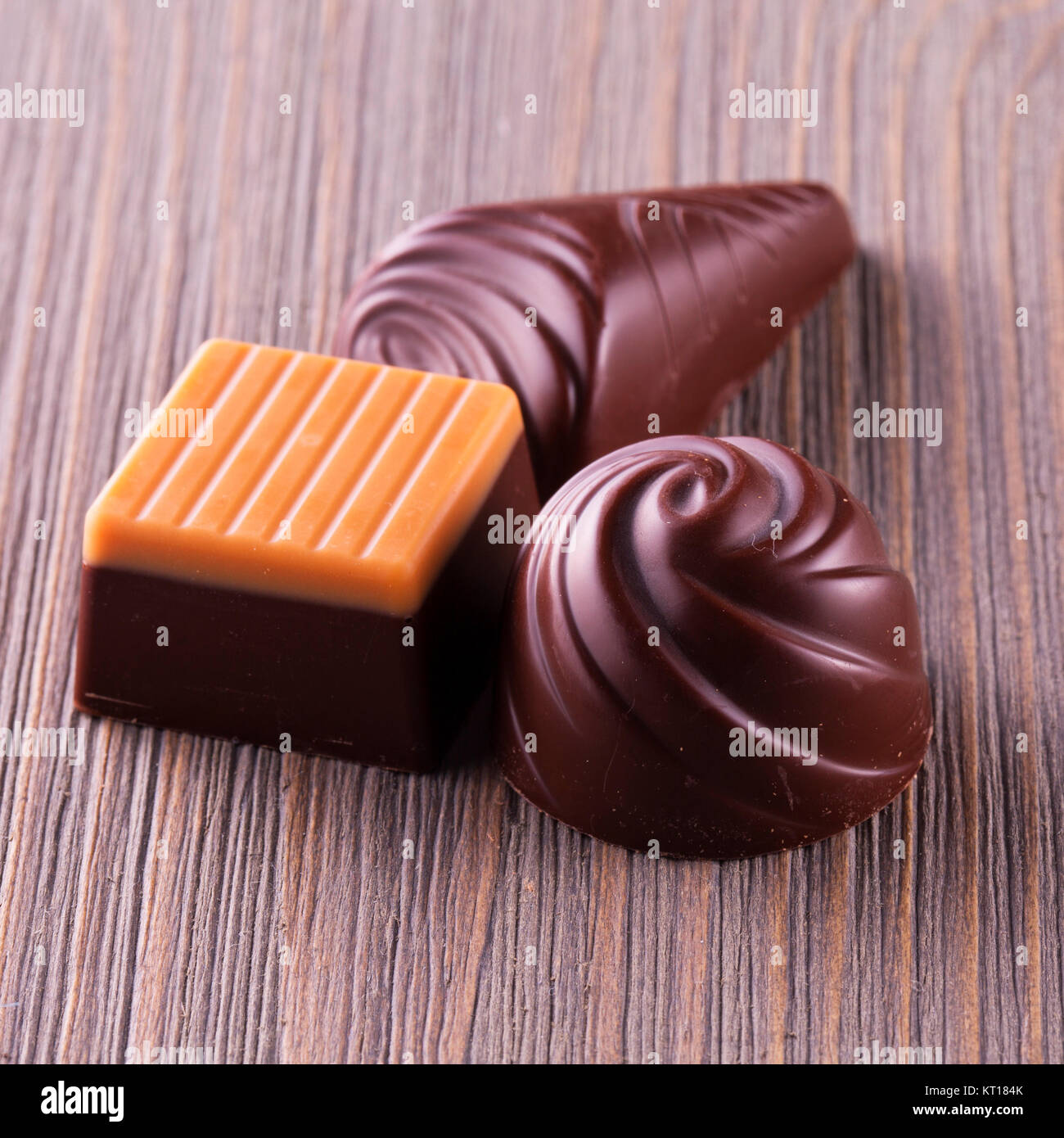 Chocolates de diferentes tipos Foto de stock