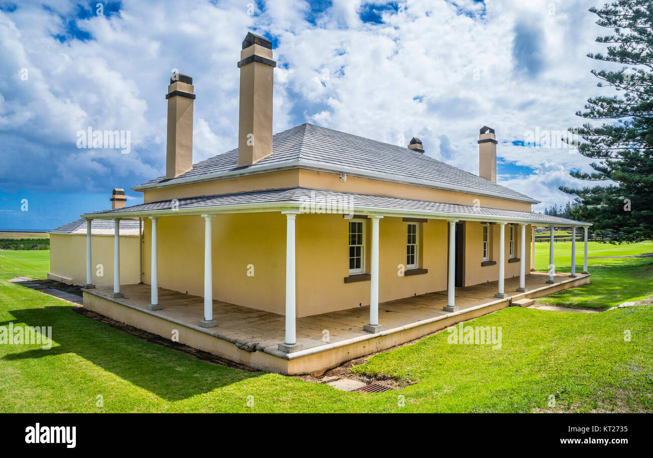 Isla Norfolk, territorio externo australiano, Kingston, Histórico edificio nº 11 Fila calidad solía ser Católico Romano trimestres Clergymans Foto de stock