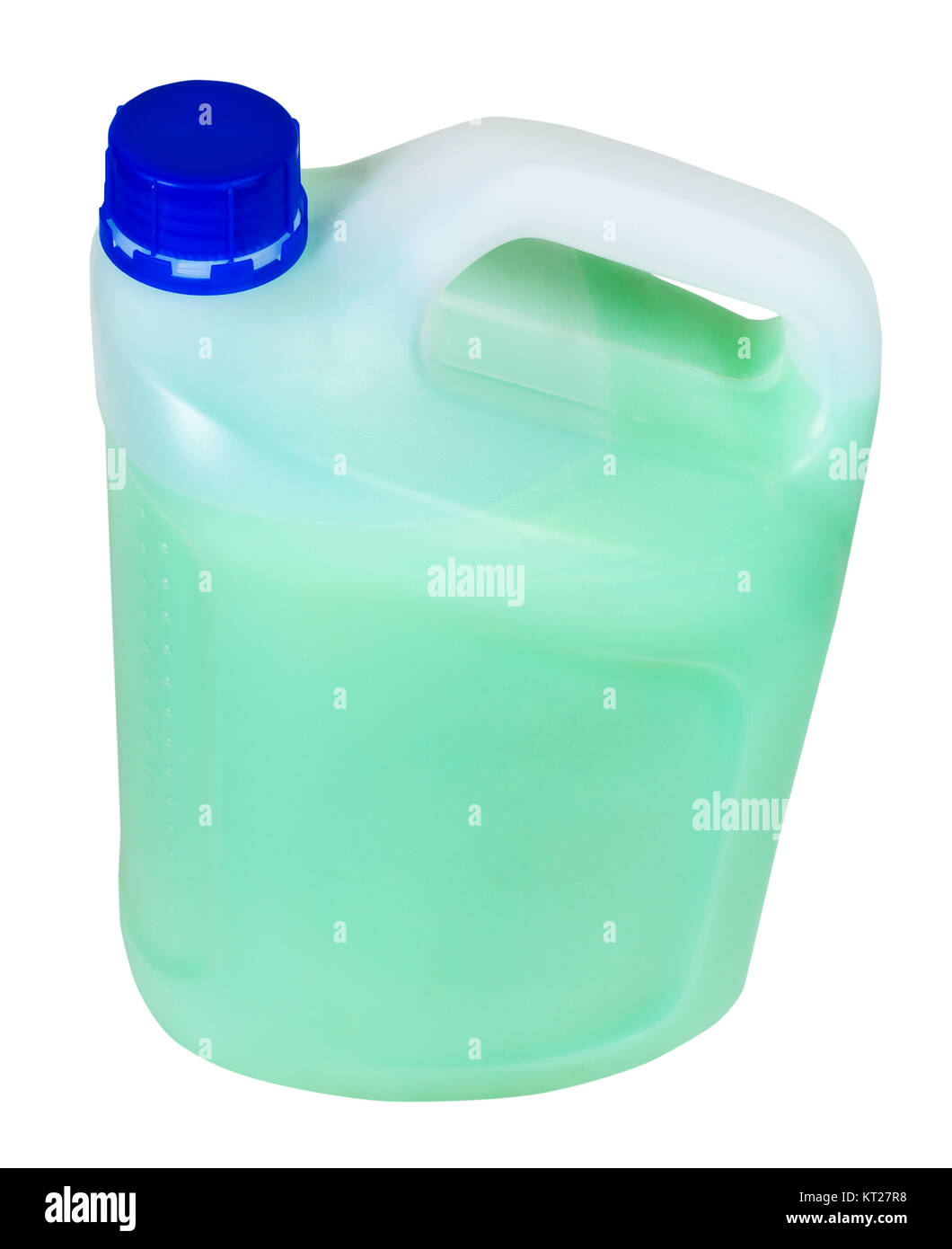 Vista anterior del bidón de plástico con líquido verde Fotografía de stock  - Alamy