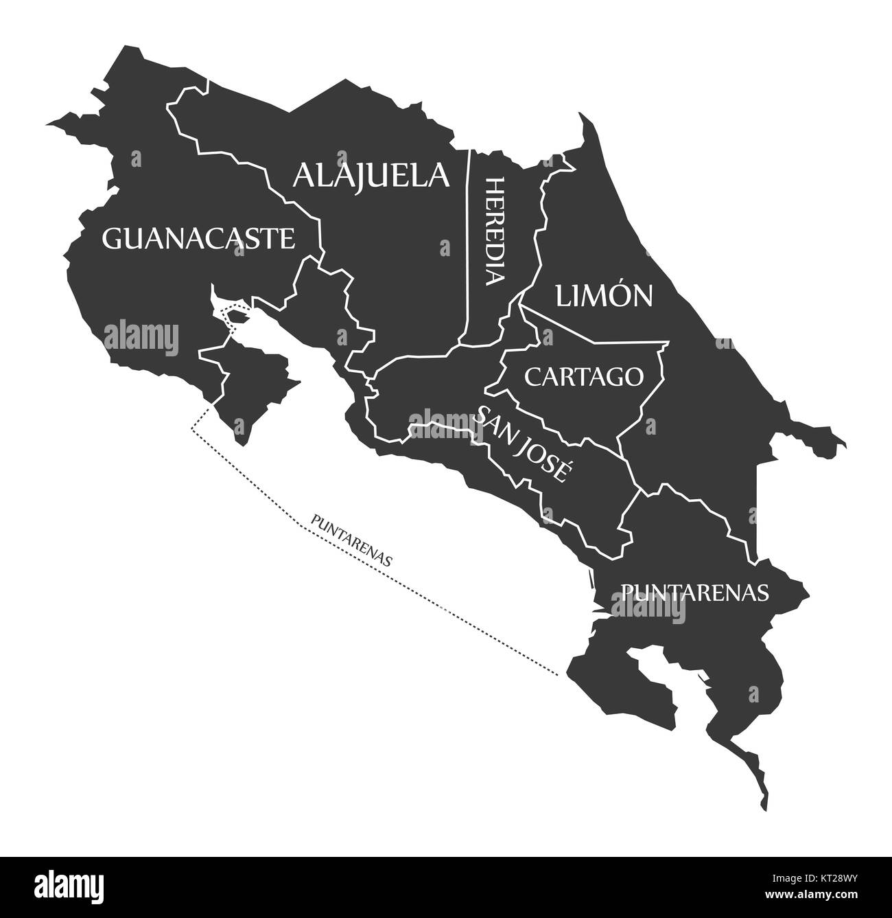 Mapa De Costa Rica Provincias Fotografías E Imágenes De Alta Resolución Alamy 5734