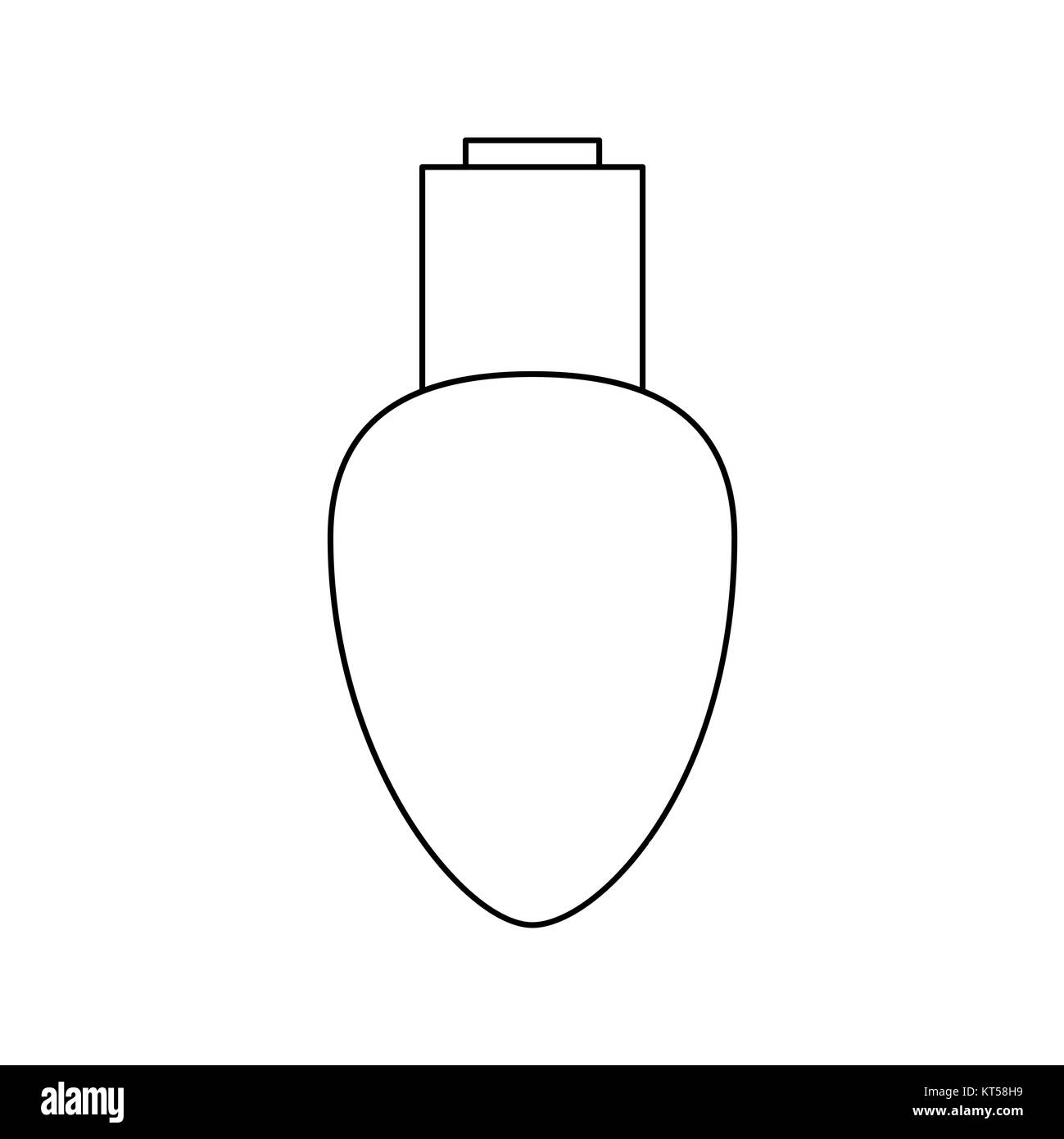 Bombilla de luz de contorno, la guirnalda de navidad diseño aislado sobre  fondo blanco Imagen Vector de stock - Alamy