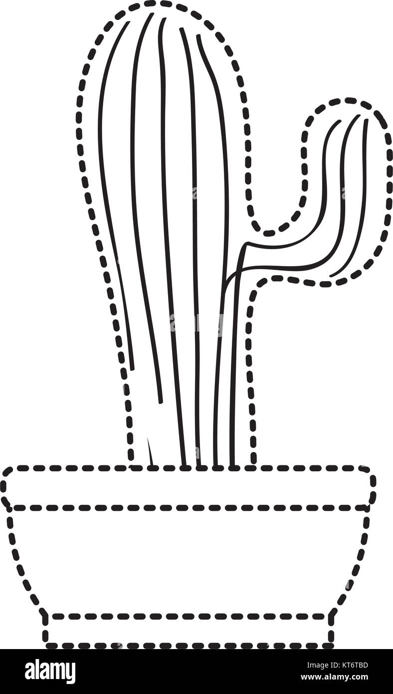 Cactus en maceta dibujar Imagen Vector de stock - Alamy