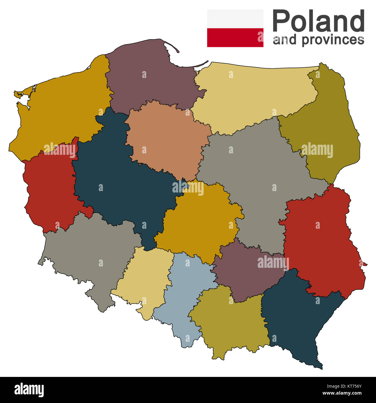 País Polonia y voivodados Foto de stock
