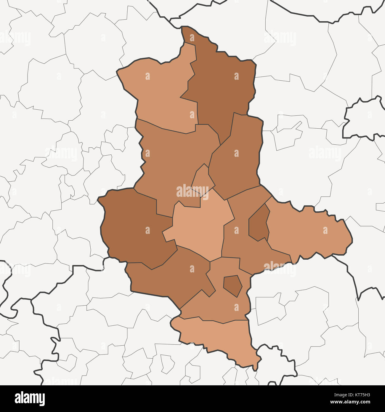 Mapa de Alemania estado federal Sajonia-anhalt con los vecinos estados federales Foto de stock