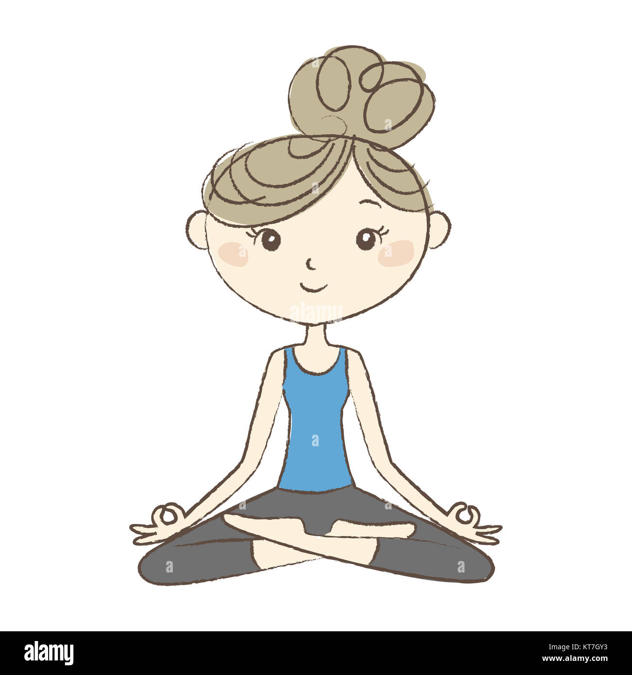 Ejercicio de yoga, mujer de fácil plantear Fotografía de stock - Alamy