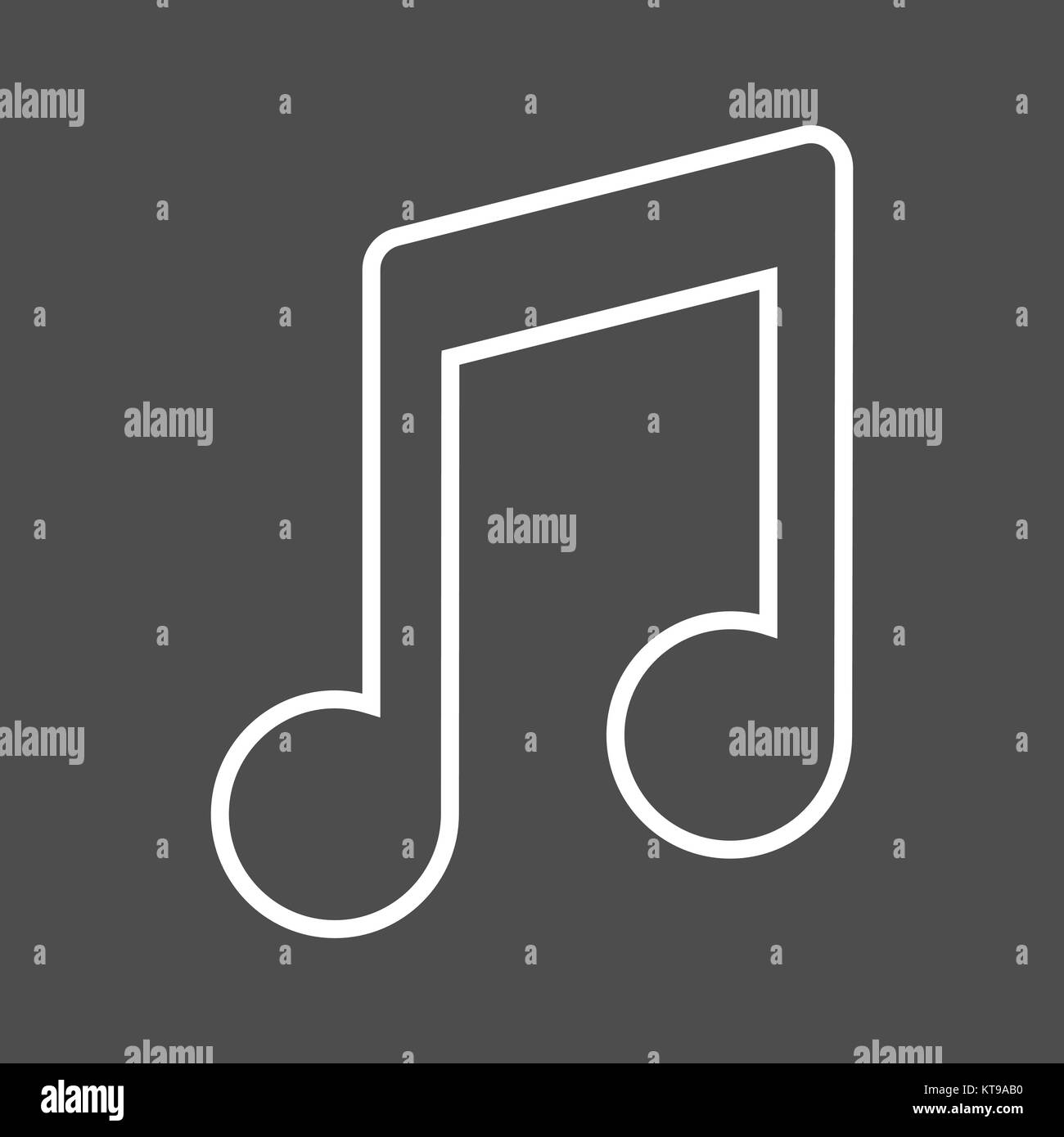 Icono de nota musical contorno transparente Ilustración del Vector