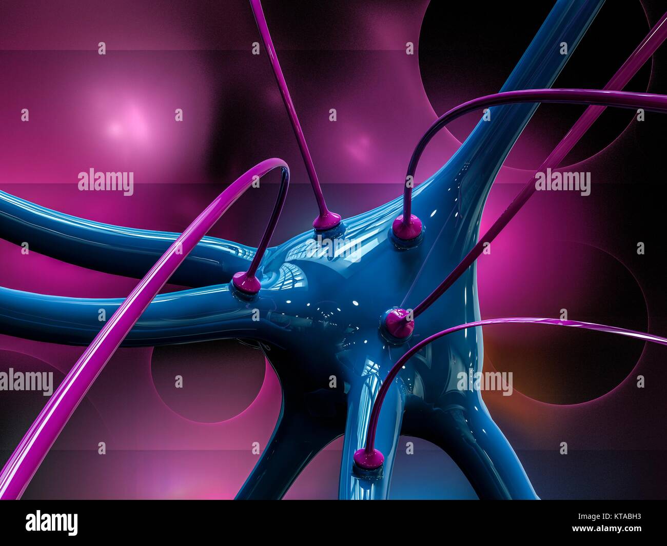 Las células nerviosas y las sinapsis, equipo de ilustración. Las células  nerviosas, o neuronas, retransmitir información de todo el sistema nervioso  central (SNC) y del SNC para el resto del cuerpo. Las