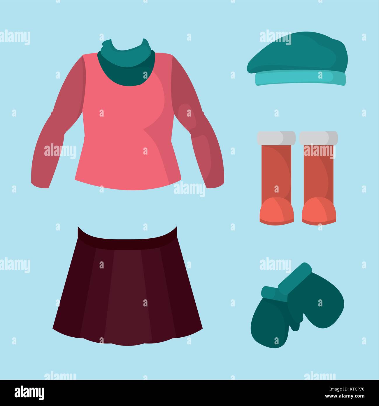 Chica de invierno ropa para clima frío Imagen Vector de stock - Alamy