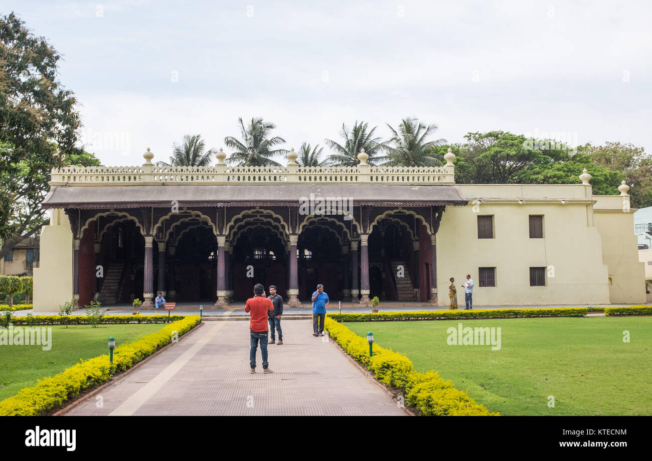 Tipu Sultan's Summer Palace, Bangalore, Karnataka, India. Foto de stock