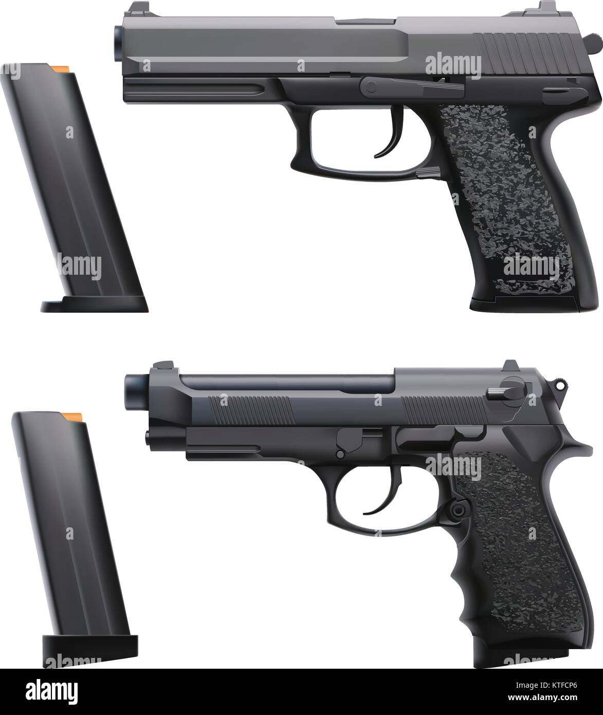 Pistolas realistas Imágenes vectoriales de stock - Alamy