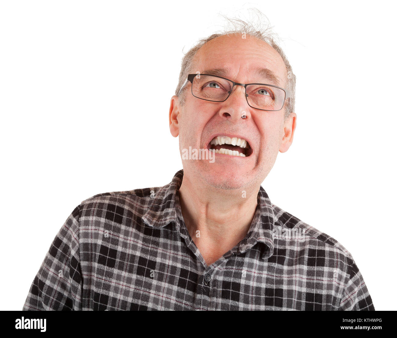 Hombre expresando dolor Foto de stock