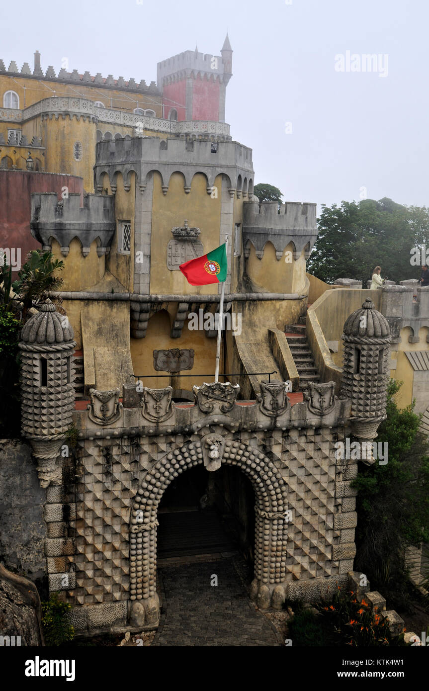 Palacio de la Peña - Palacio da Pena, en Sintra, Portugal Foto de stock