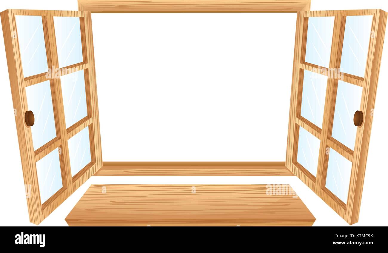 Ilustración de la doble ventanas abiertas Imagen Vector de stock - Alamy