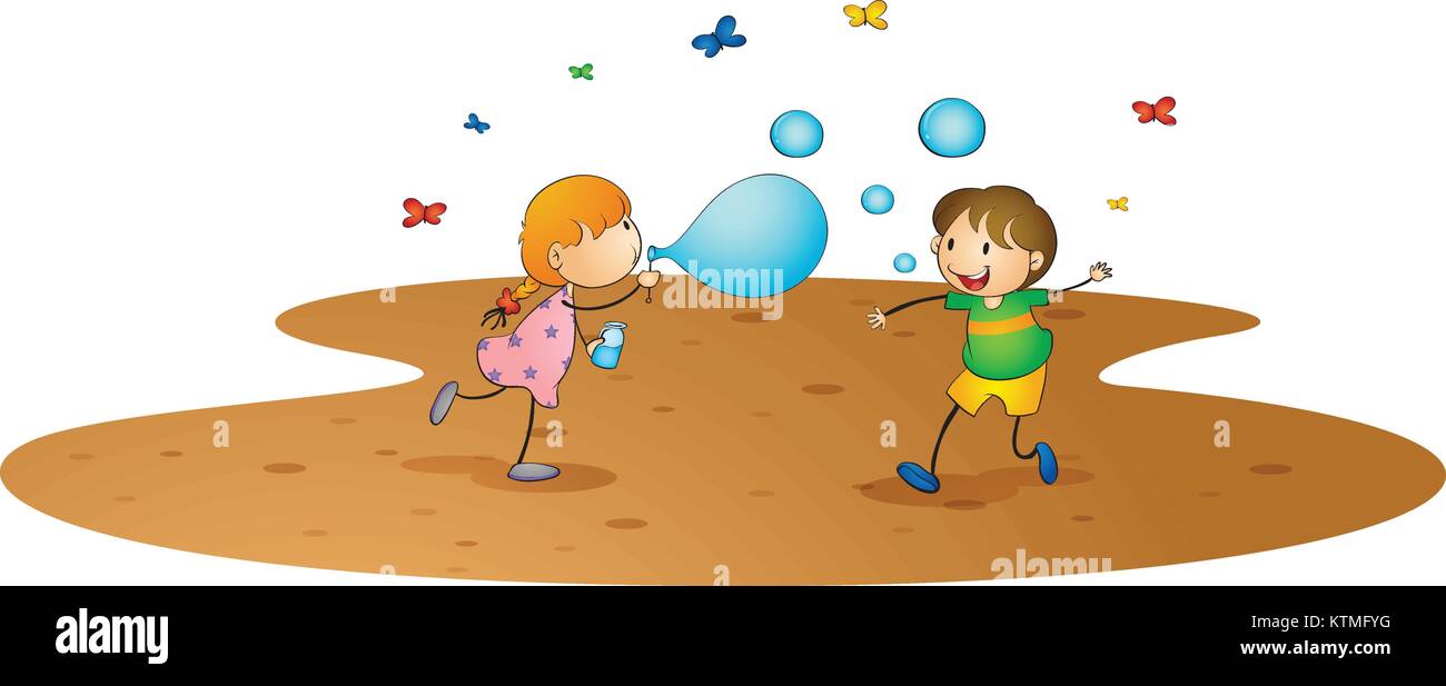 Ilustración de los niños sobre un fondo blanco. Ilustración del Vector