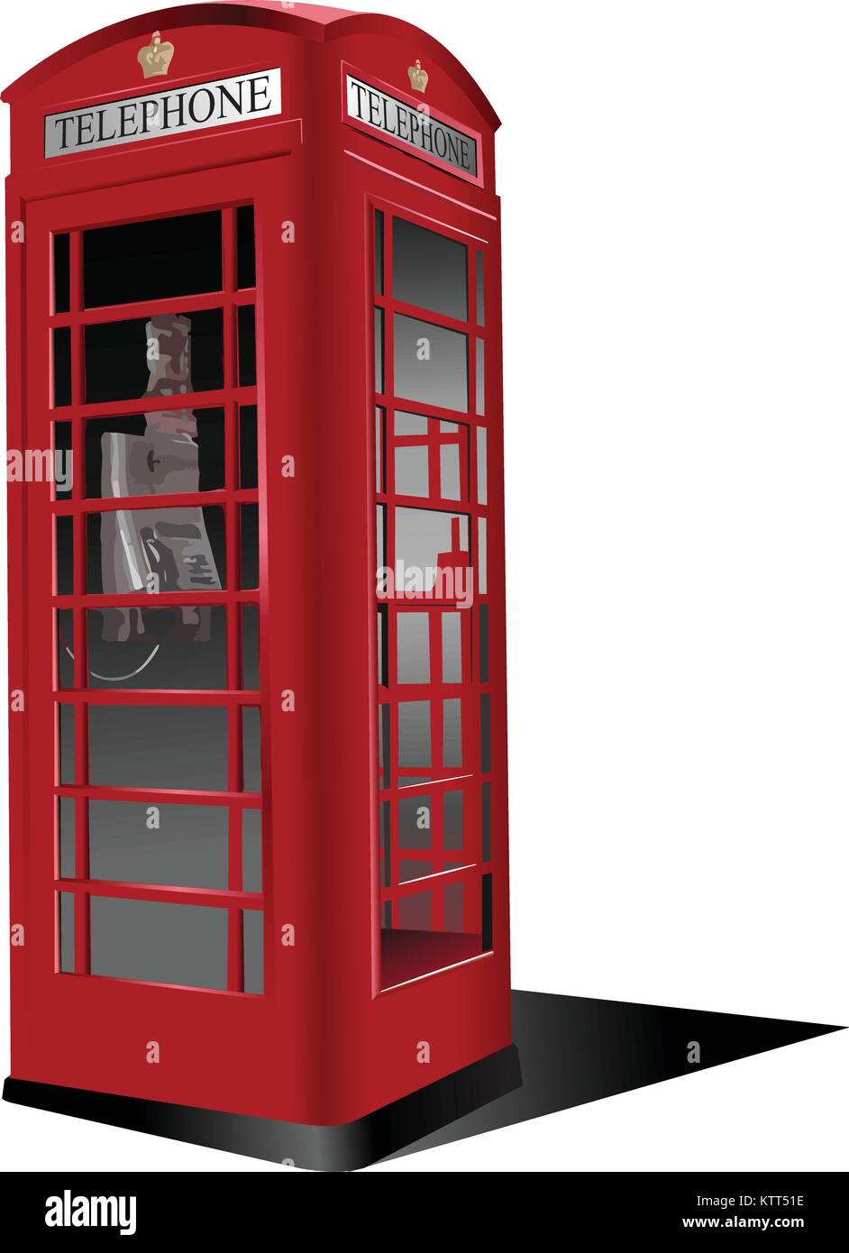 Londres rojo casilla de teléfono público. Ilustración vectorial Ilustración del Vector