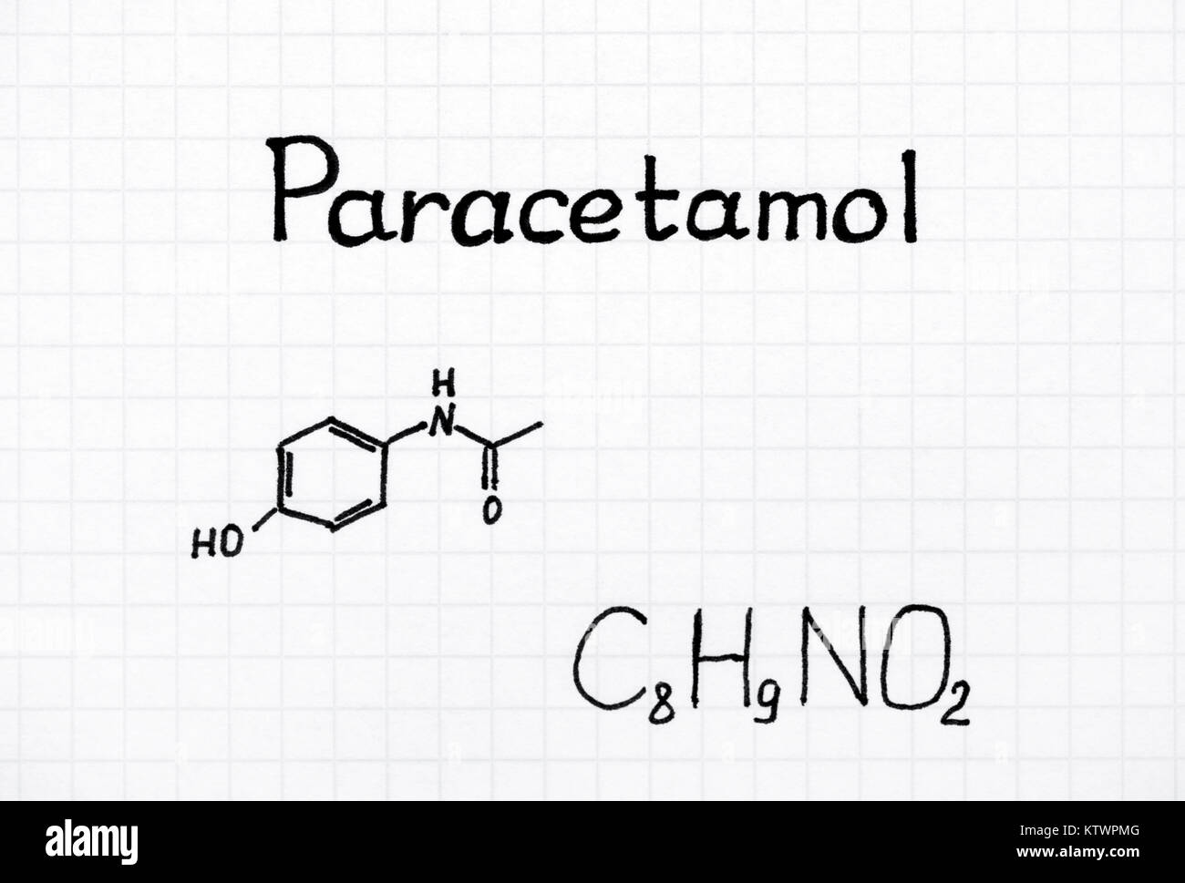 Estructura química del paracetamol fotografías e imágenes de alta