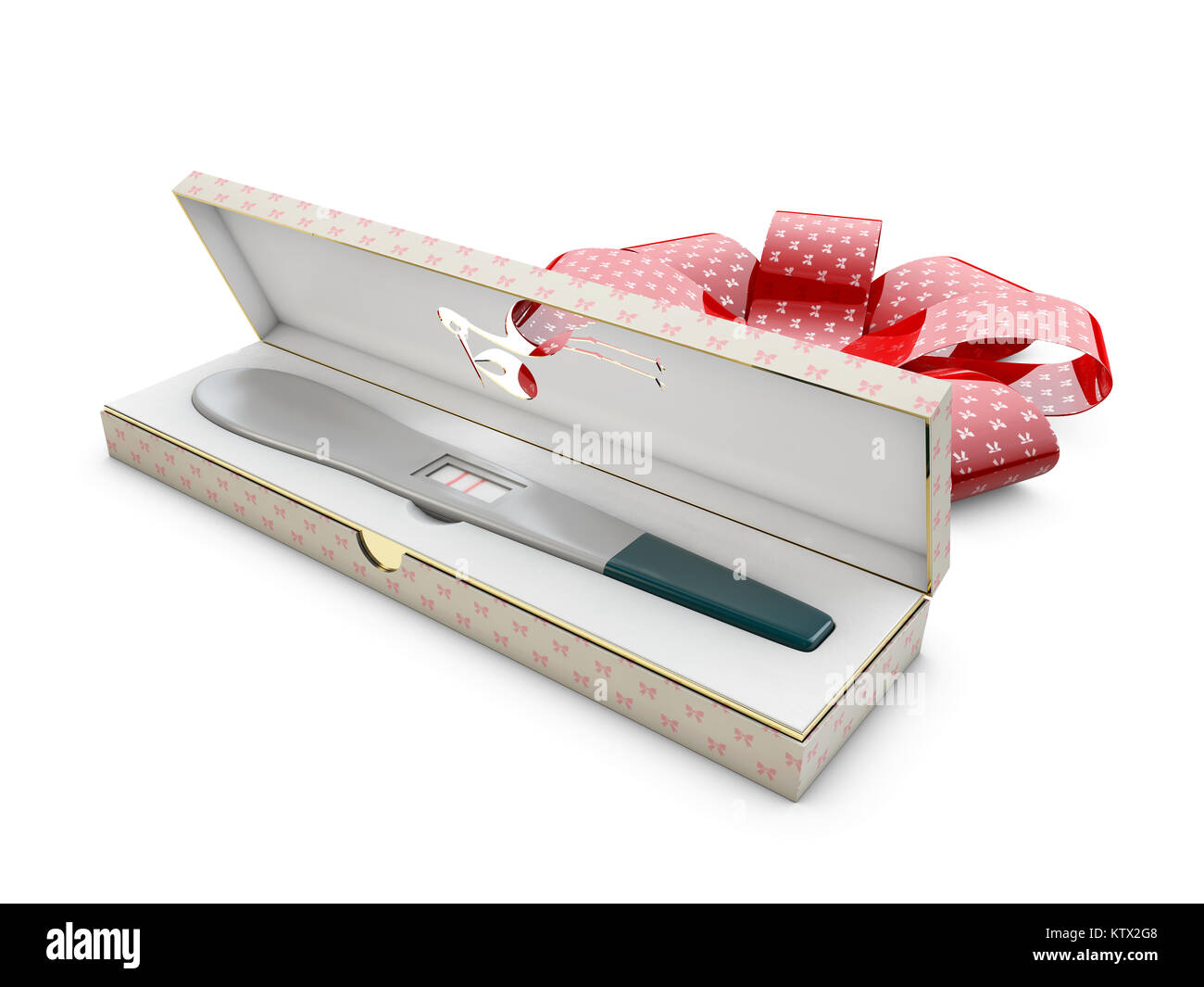Ilustración 3d de test de embarazo en la caja de regalo, concepto de salud  Fotografía de stock - Alamy
