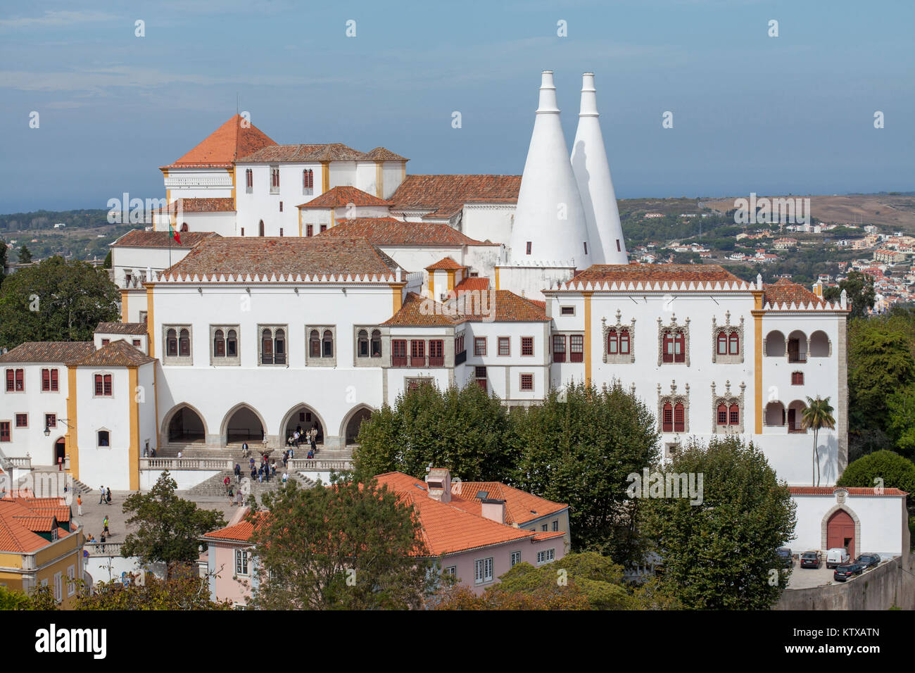 Nationalpalast, Palacio Nacional de Sintra, en Sintra, Portugal, Europa I Palacio Nacional de Sintra, en Sintra, Portugal, Europa Foto de stock