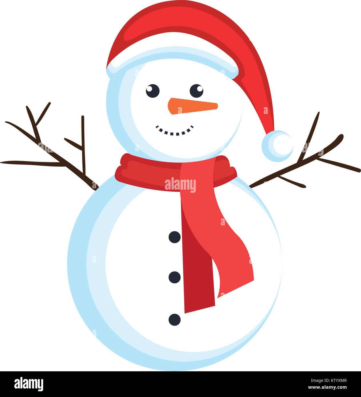 Navidad muñeco de nieve kawaii personaje Imagen Vector de stock - Alamy