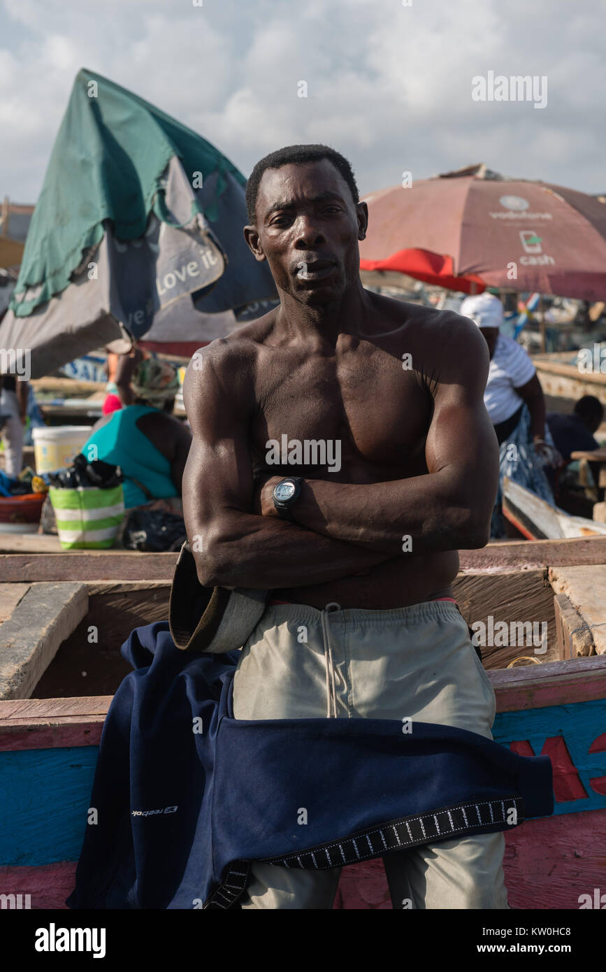 Joven del pueblo pesquero de Jamestown, Jamestown, Accra, Ghana Foto de stock