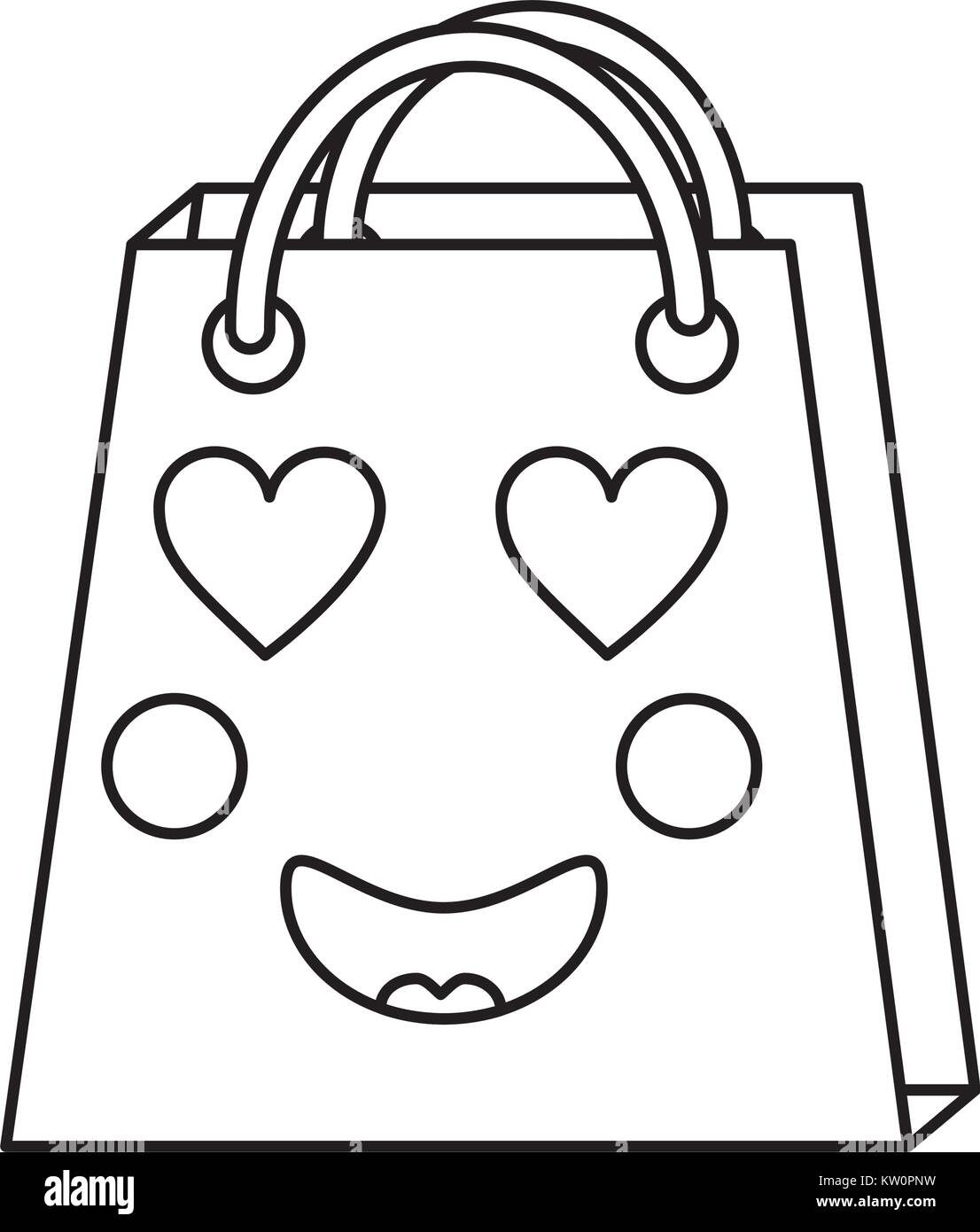 Bolsa de compras corazón ojos emoji imagen de icono ilustración vectorial  diseño línea negra Imagen Vector de stock - Alamy