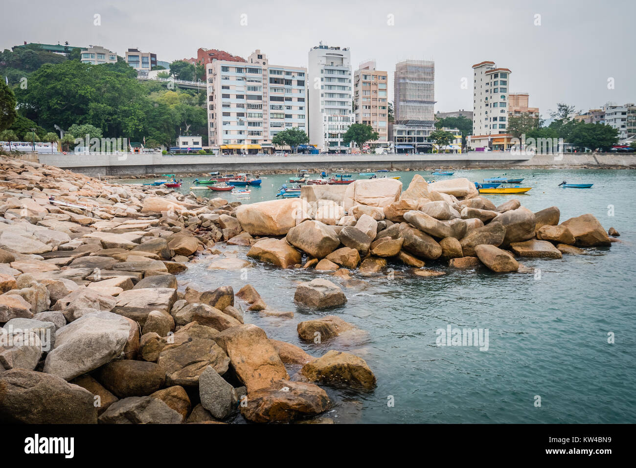 Hong Kong Stanley es un pueblo costero con un relajado ambiente populares con los turistas. Foto de stock