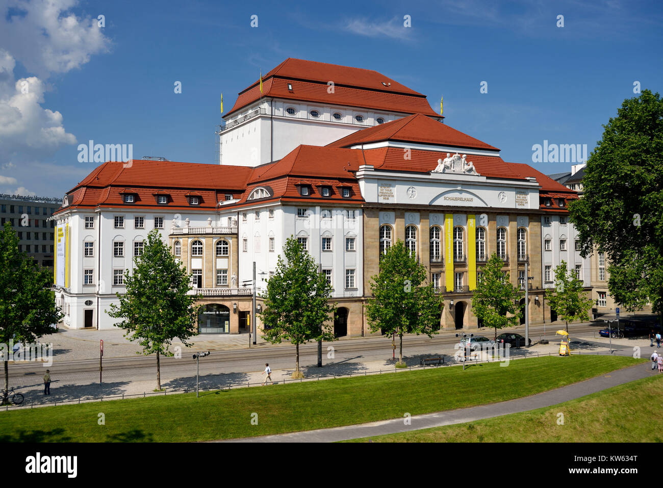 Dresden, estado jugar big house, Staatsschauspiel Grosses Haus Foto de stock