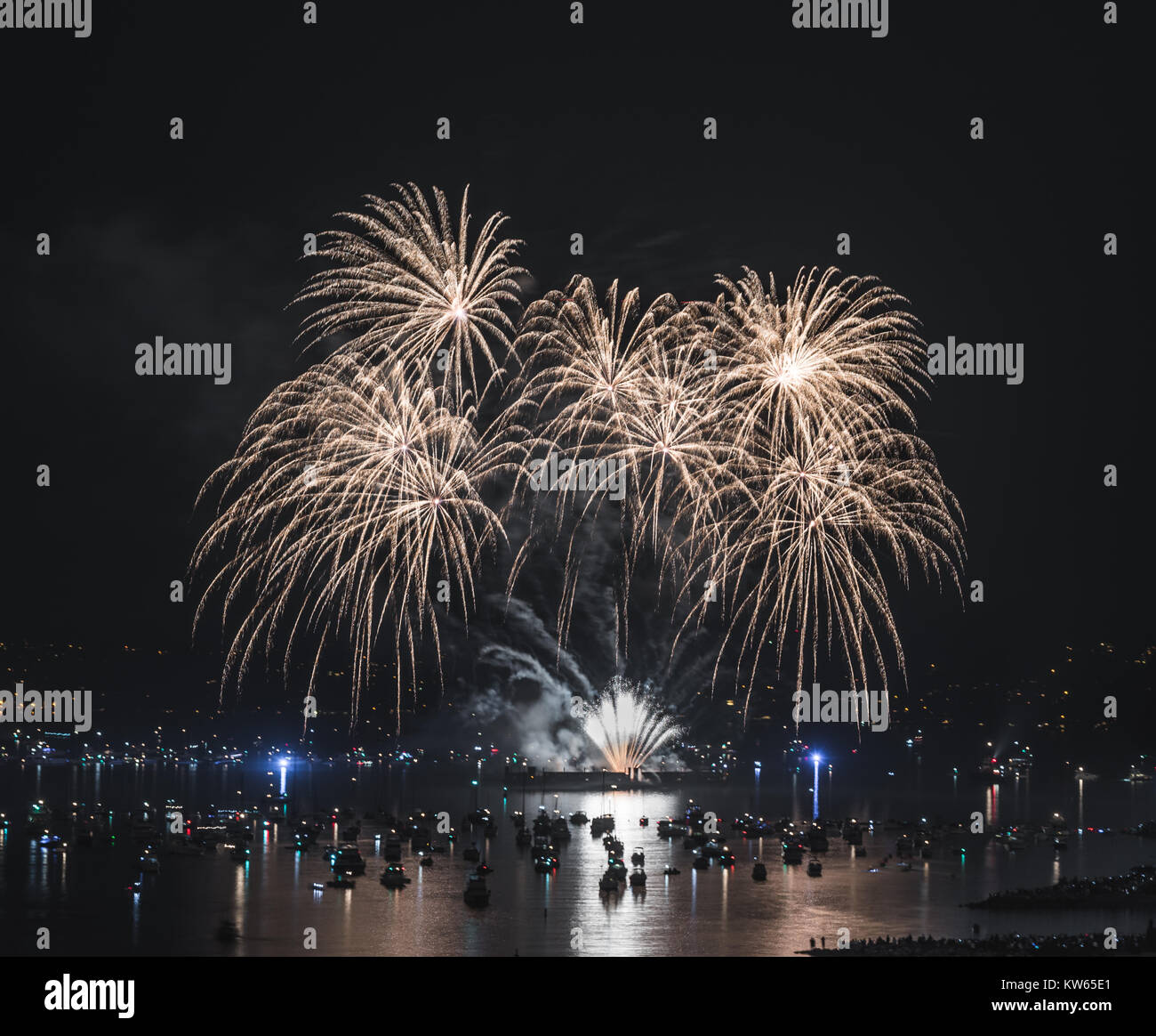 Celebración de los fuegos artificiales de Vancouver Luz Foto de stock
