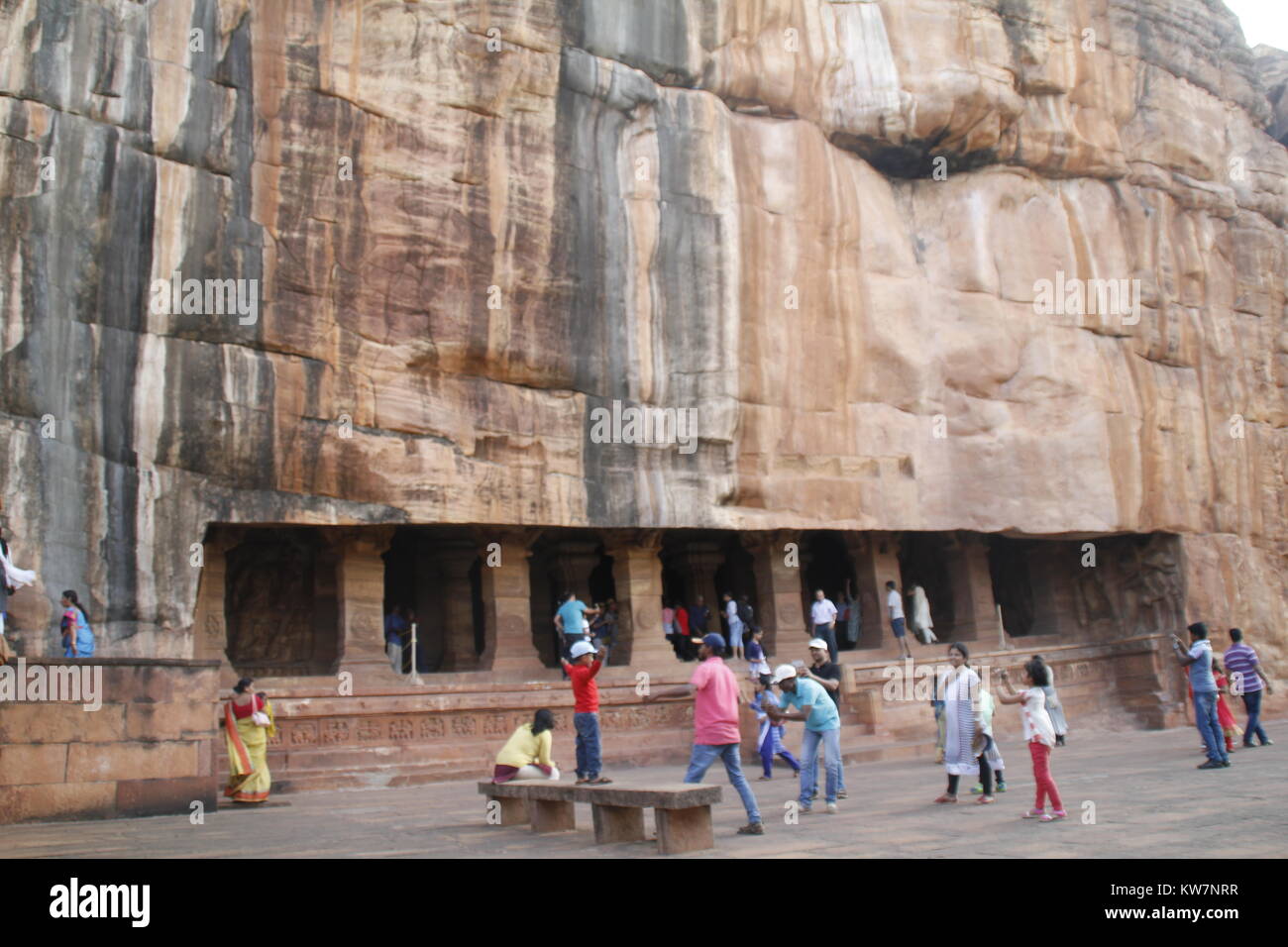 Templos Cueva en Badami, Karnataka, India Foto de stock