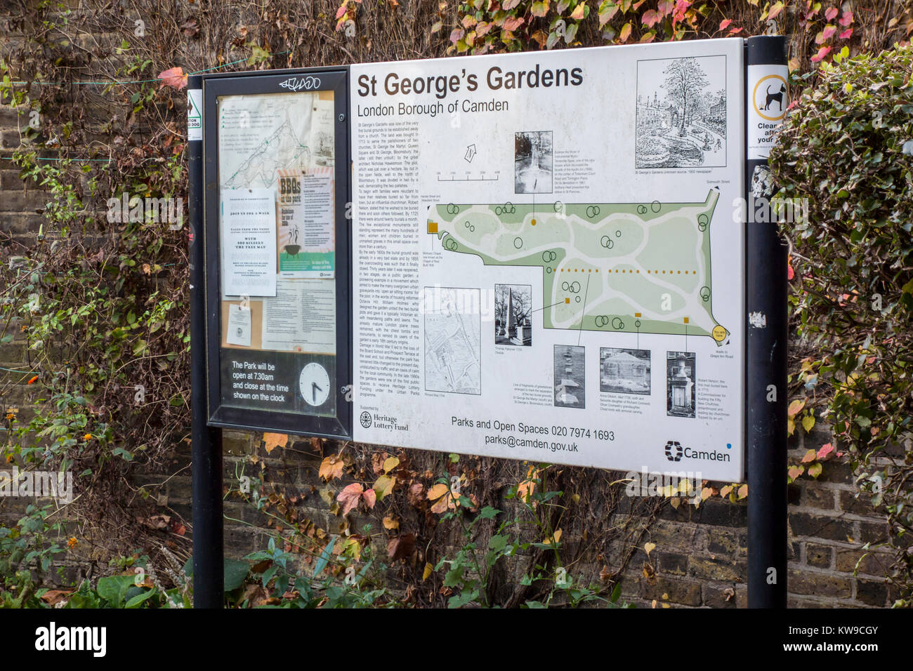 St Gardens, Bloomsbury, Londres, Reino Unido. Cementerio del siglo xviii ahora jardines