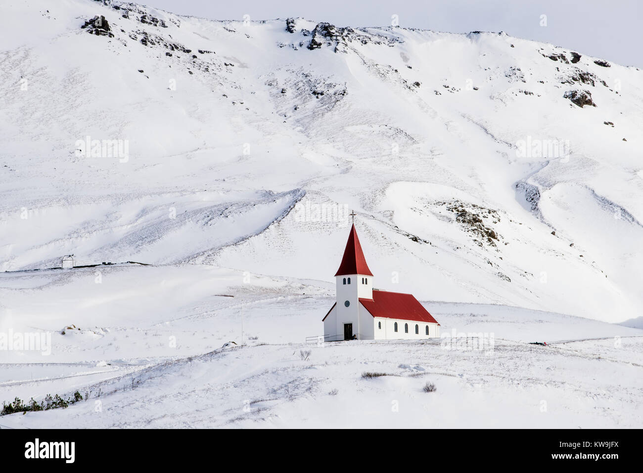 Iglesia en Vic en Islandia Foto de stock