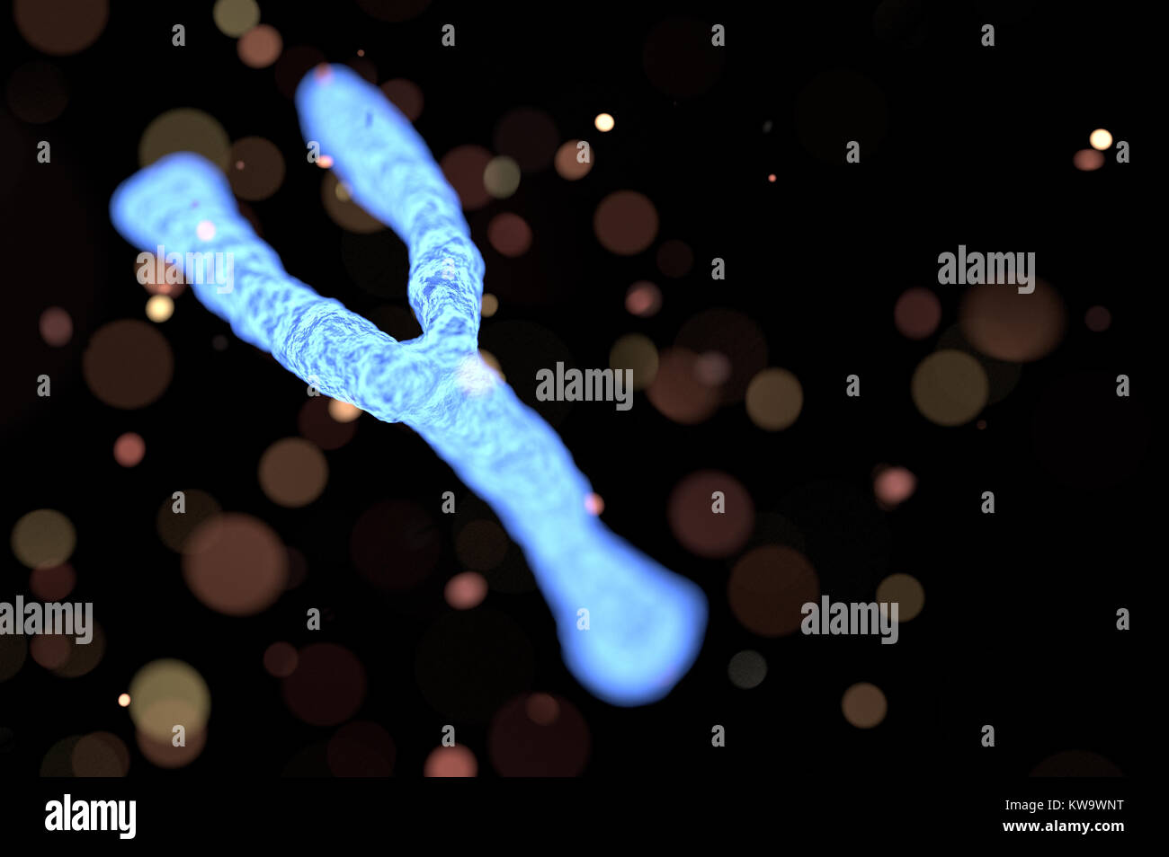Cromosoma y antecedentes científicos abstractos. Ilustración 3D Foto de stock