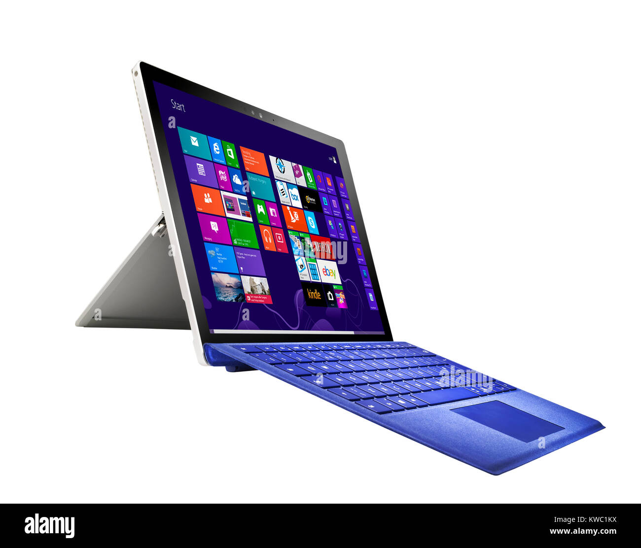 Un corte plano de una tableta de Microsoft. Foto de stock