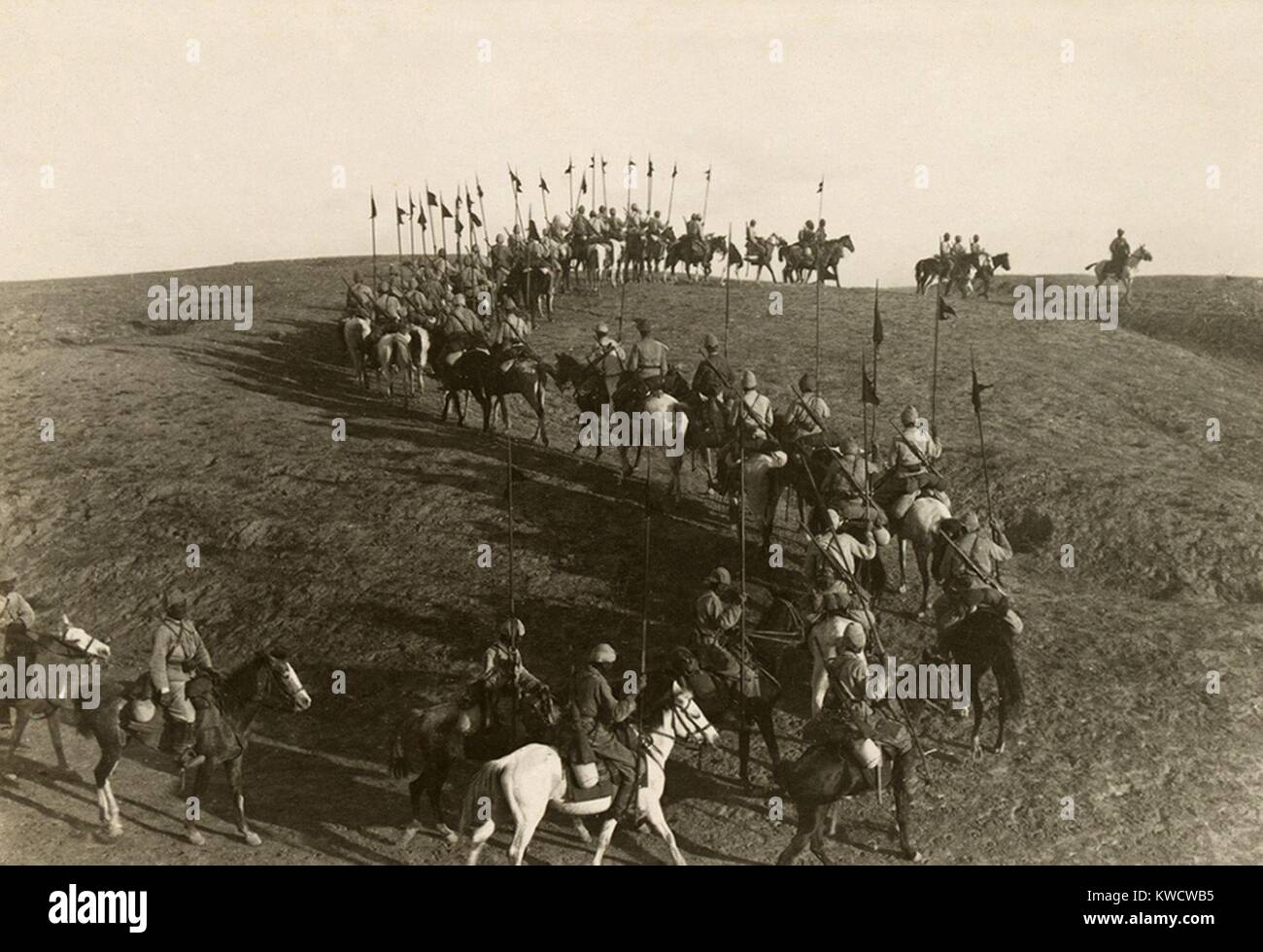 La primera guerra mundial en el Oriente Medio. Lancers turco al oeste de Beersheba. La batalla de Beersheba (también llamado la tercera batalla de Gaza) se libró en Octubre 31, 1917. Las tropas montadas jugó un papel de importación en la batalla ganada por los británicos. (BSLOC 2013 1 55) Foto de stock