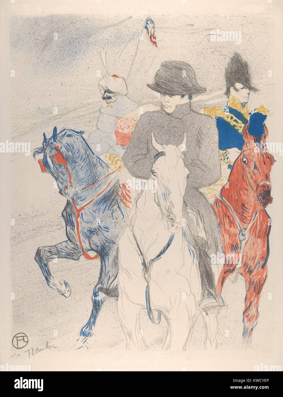 Napoleón, por Henri de Toulouse-Lautrec, 1895 Francés postimpresionista de impresión. Esta litografía está basado en un dibujo de Lautrec presentado en un concurso para anunciar una biografía de Bonaparte. Después de dibujo Lautrecs ganó el 3er lugar, hizo un fino arte editio (BSLOC_2017_5_77) Foto de stock