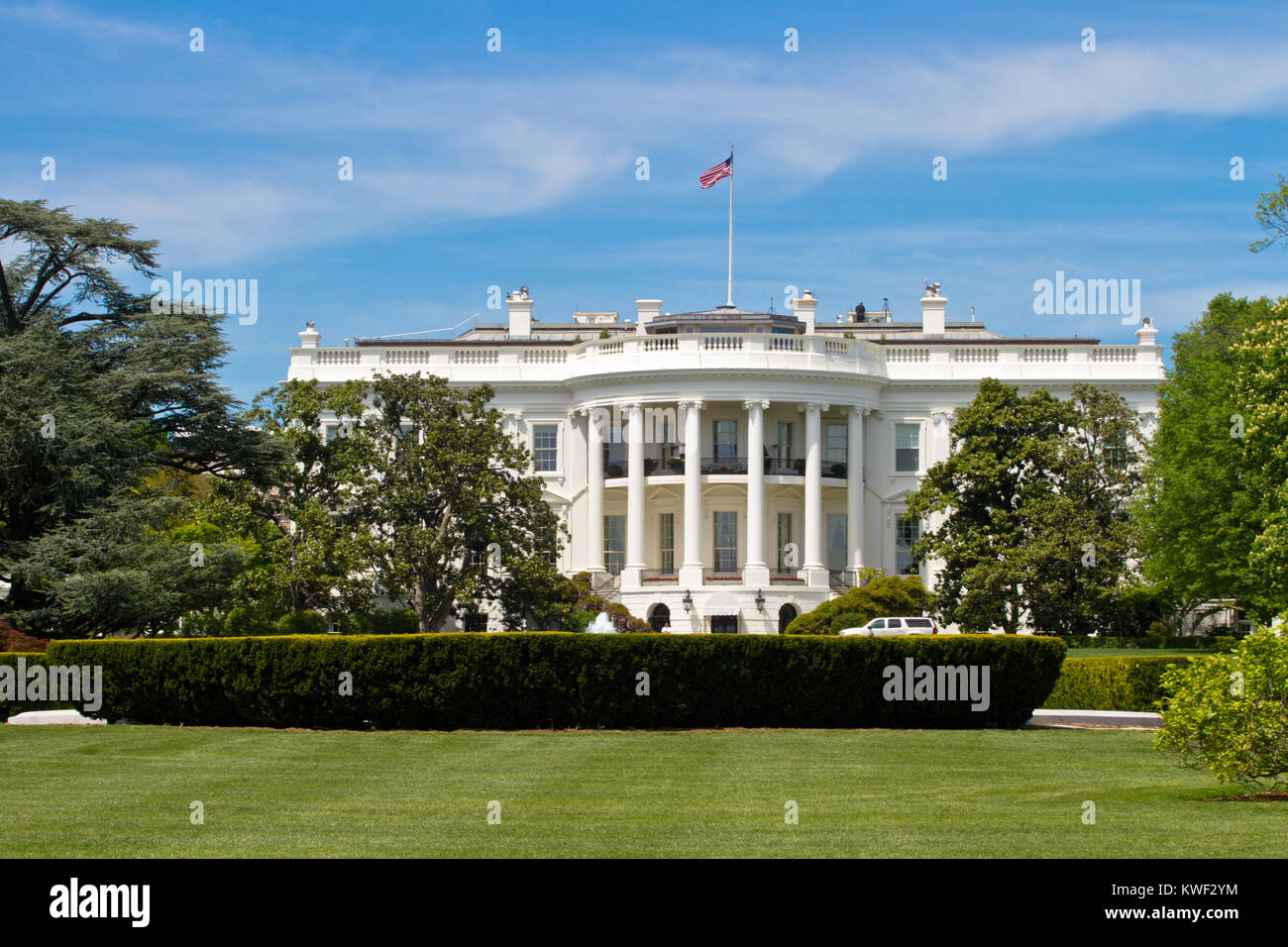 La Casa Blanca es la residencia oficial y el lugar de trabajo del Presidente de los Estados Unidos. Está localizado en el 1600 de la avenida Pennsylvania en Washington Foto de stock