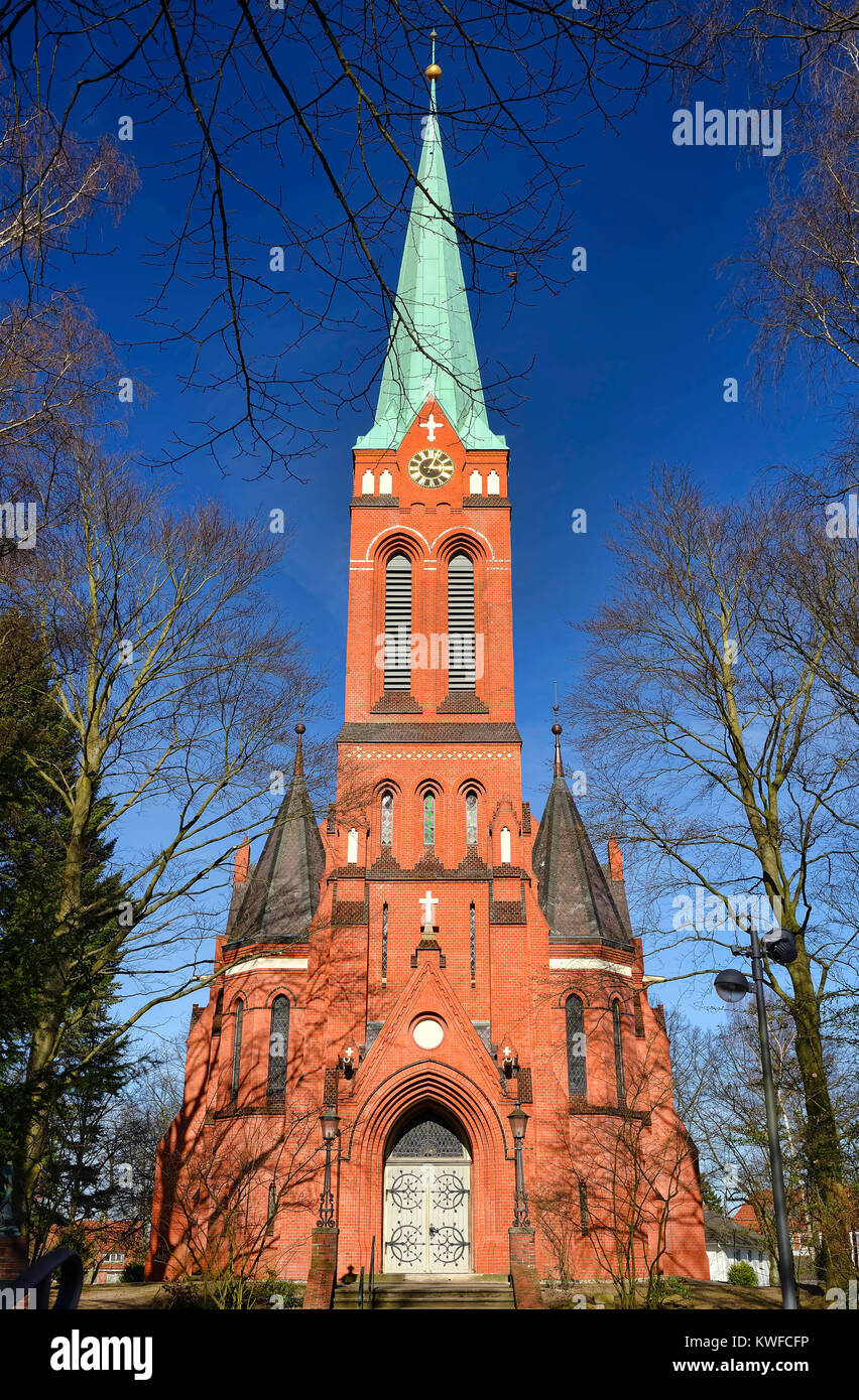 Iglesia del Salvador en Lohbruegge, Hamburgo, Alemania, Europa, en Lohbruegge Erloeserkirche, Deutschland, Europa Foto de stock