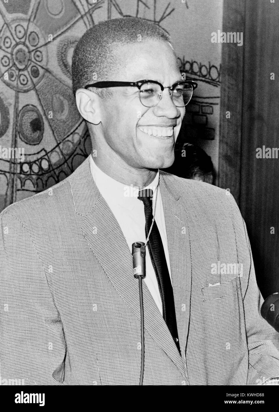 Malcolm X, ministro musulmán afroamericano y activista de derechos humanos. Foto de stock