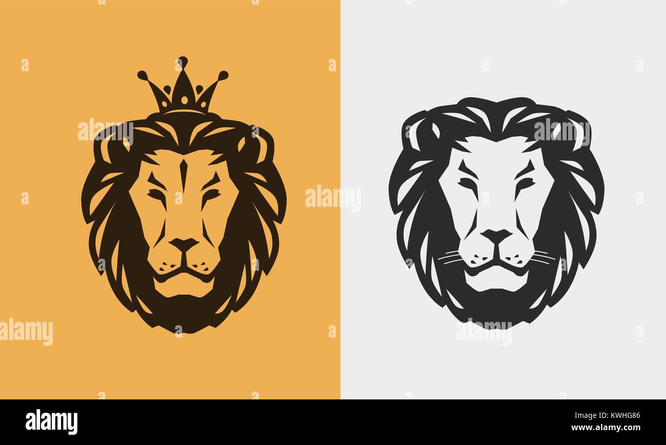 Lion logotipo o emblema. Animales Silvestres, icono. Ilustración vectorial Ilustración del Vector