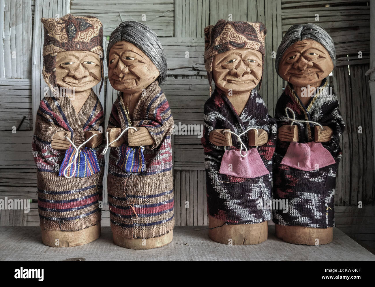 Tau Tau estatua. Tau Tau son un tipo de ídolo / estatua hecha de madera o de bambú. Son particulares a la etnia Toraja en Sulawesi del Sur. Foto de stock