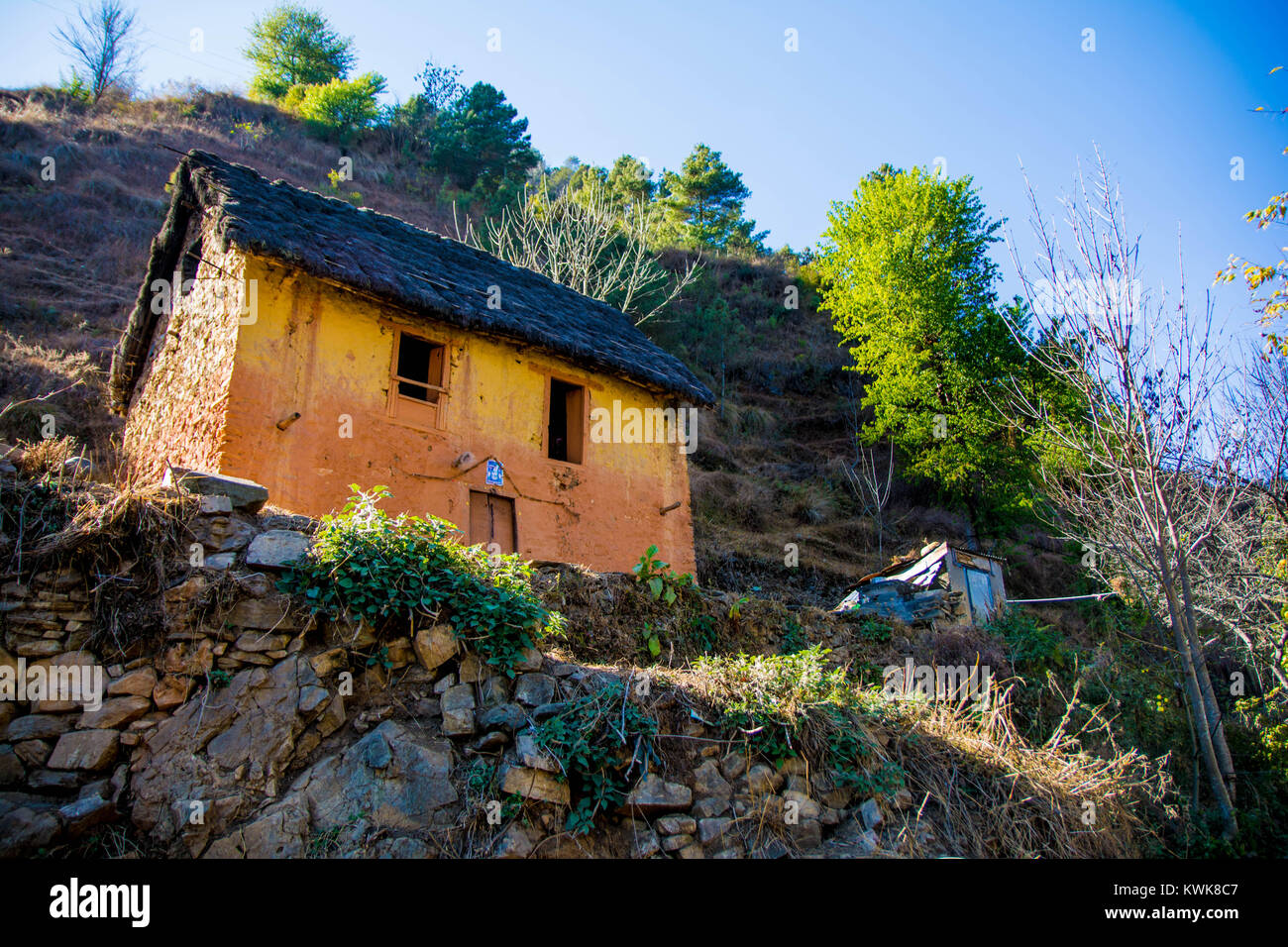Casa de pueblo de Nepal Foto de stock