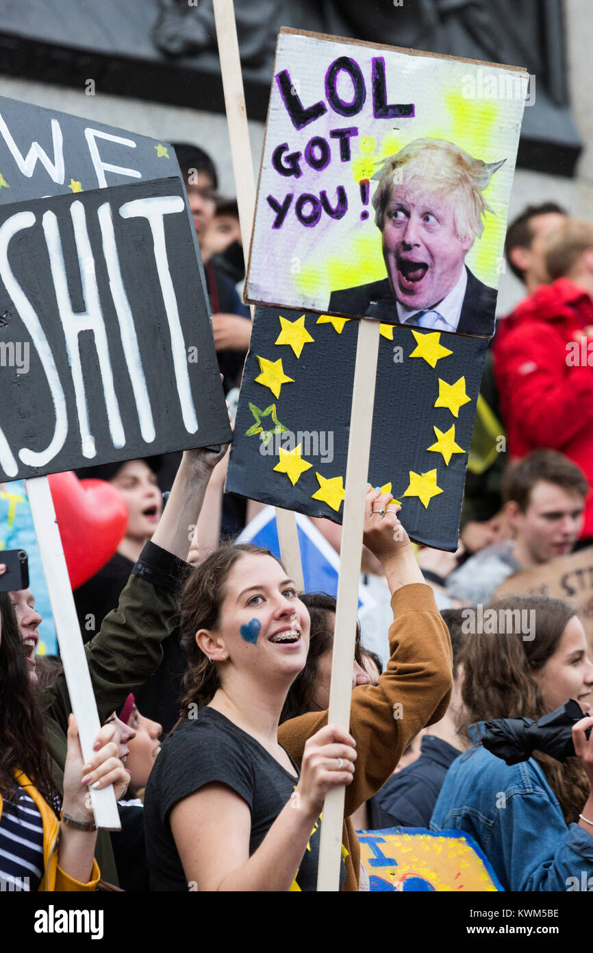 Anti-Brexit protesta en el centro de Londres Foto de stock