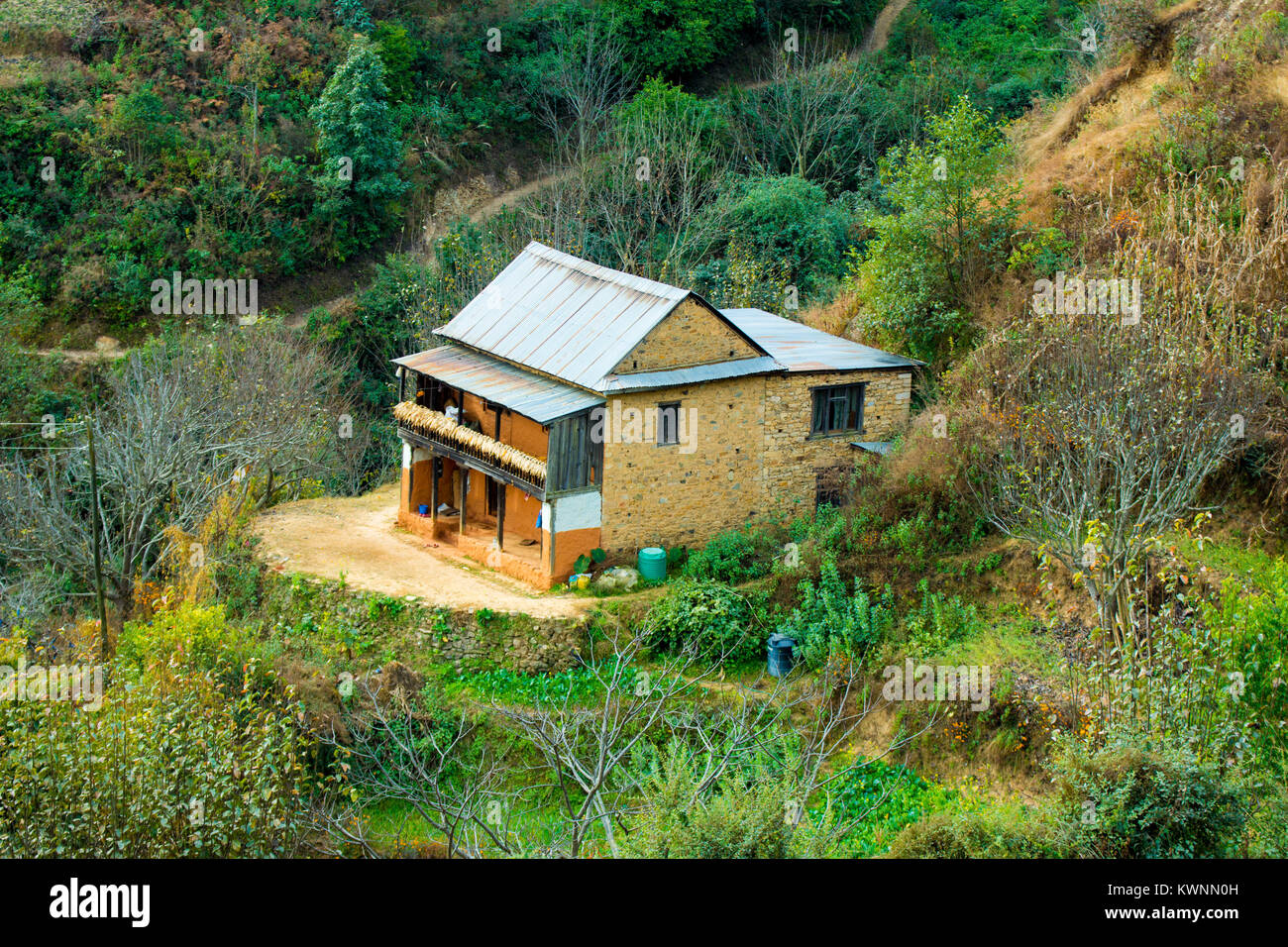 Casa de pueblo de Nepal Foto de stock