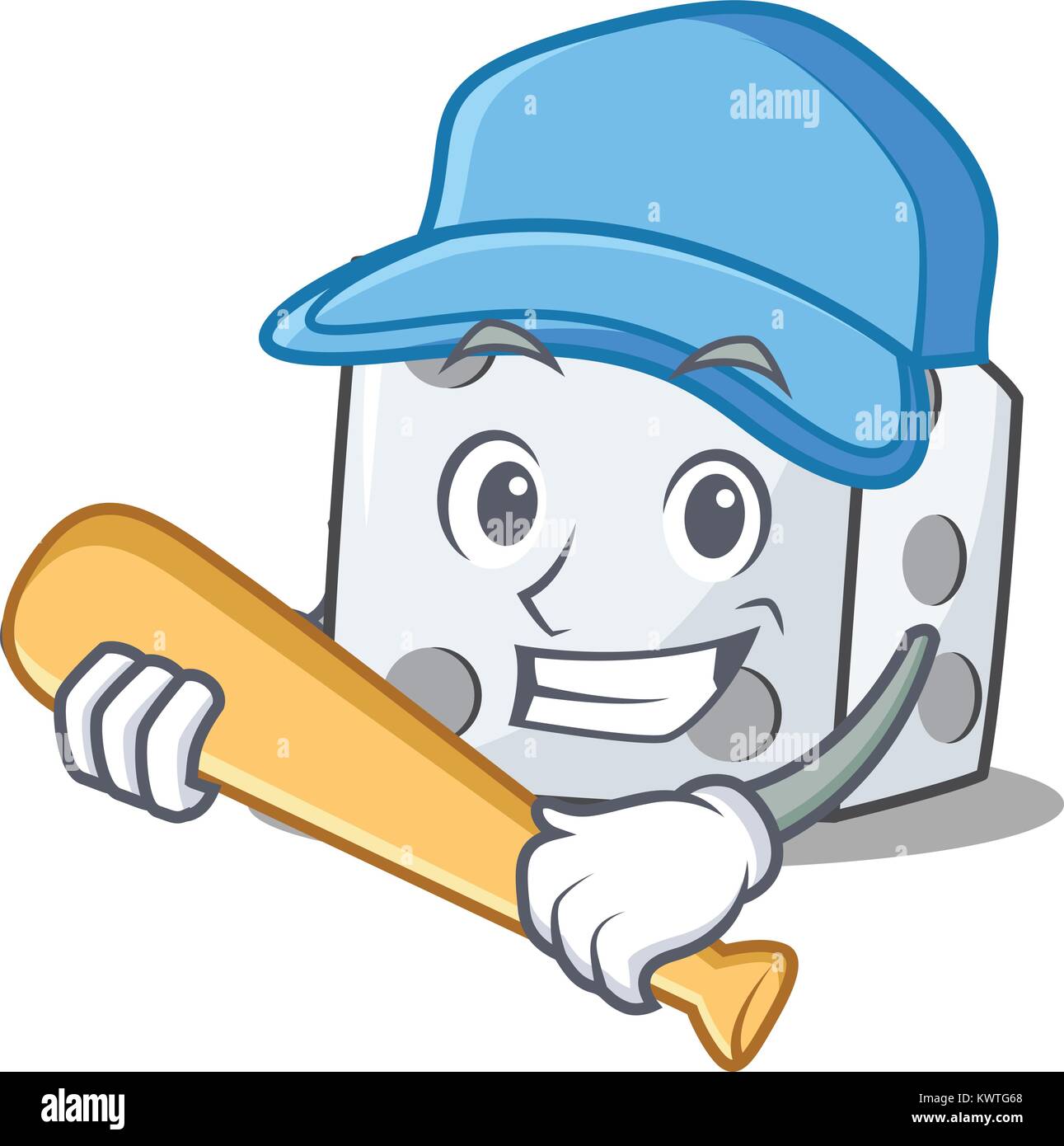 Jugando béisbol dados cartoon character style Imagen Vector de stock - Alamy